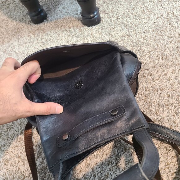 Embossed Cowhide Leather Backpack - Floral & Butterfly Design, Durable and Styli - Picture 3 of 5